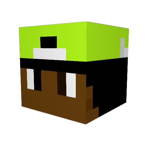 French_Vanilla1 Minecraft avatar head, 3D render