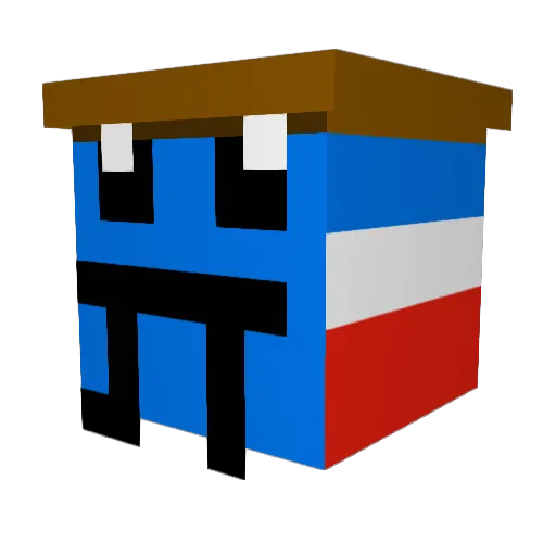 Frenchbagguette Minecraft avatar head, 3D render