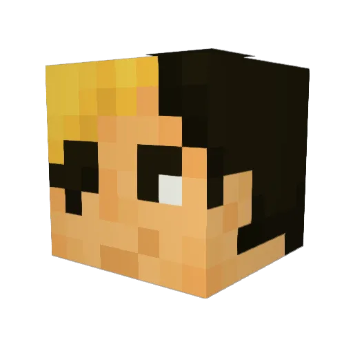 FrenchiePasta Minecraft avatar head, 3D render