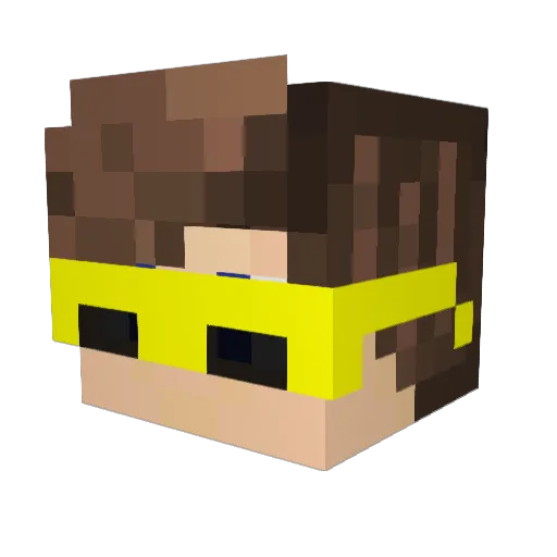 FrendSher Minecraft avatar head, 3D render