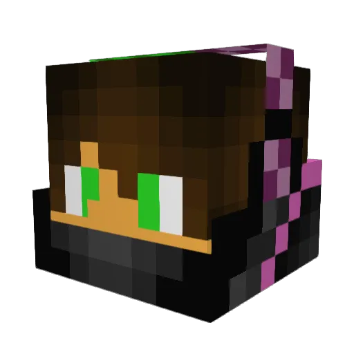 FrenkEnd Minecraft avatar head, 3D render