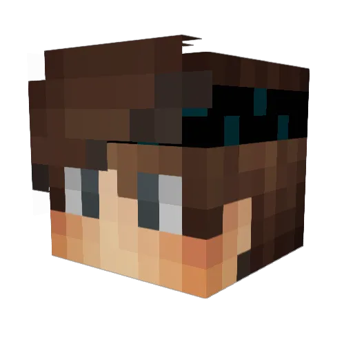 Frentux Minecraft avatar head, 3D render