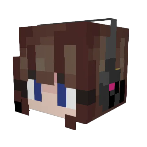 FrenzyCassette Minecraft avatar head, 3D render