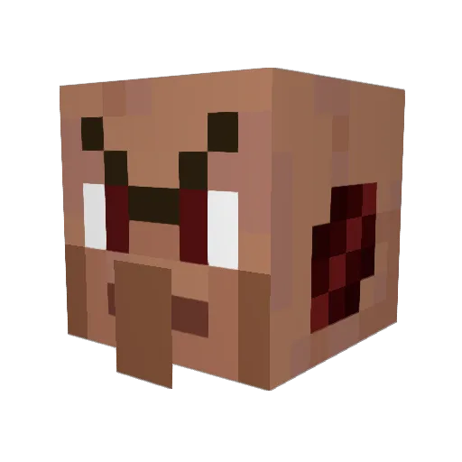 FreshPairCrocs Minecraft avatar head, 3D render