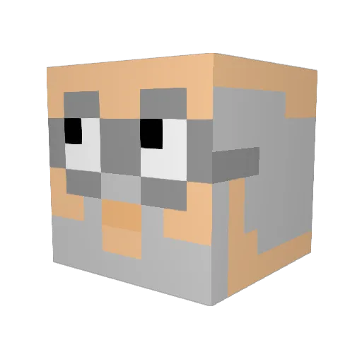 Fresh_Monkey Minecraft avatar head, 3D render