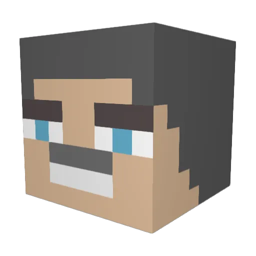 Freshadam Minecraft avatar head, 3D render