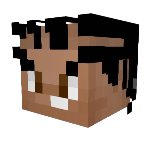 Freshboycut Minecraft avatar head, 3D render
