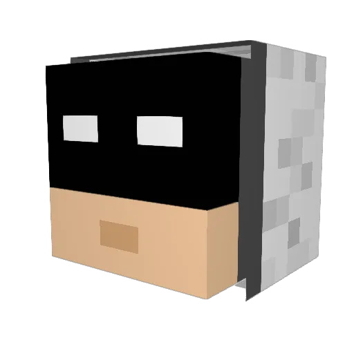 Freske Minecraft avatar head, 3D render