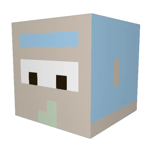 Fresknek Minecraft avatar head, 3D render