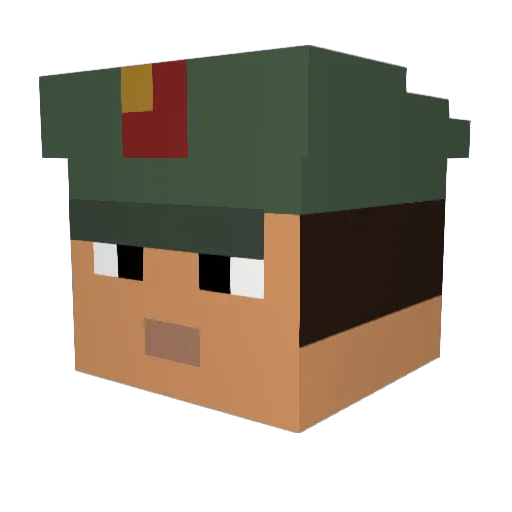 FrettchenFred Minecraft avatar head, 3D render
