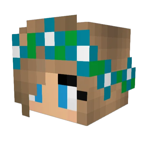 Freyabea Minecraft avatar head, 3D render