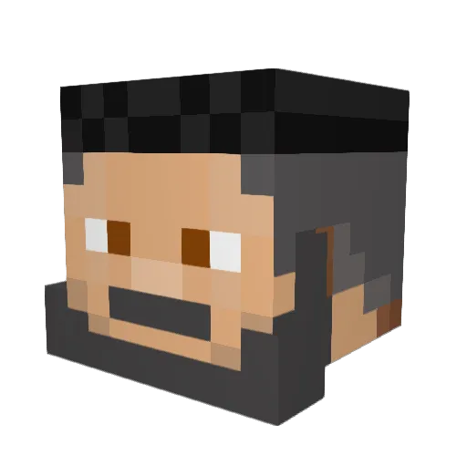 Frhawn Minecraft avatar head, 3D render