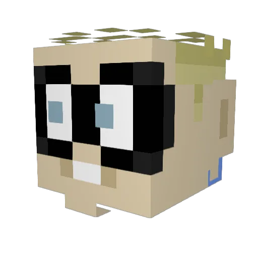 Frickage Minecraft avatar head, 3D render