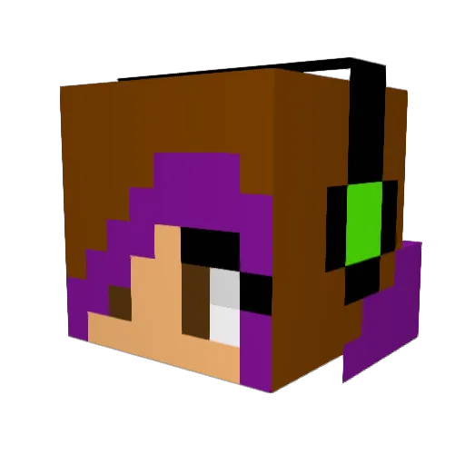 Fridabella Minecraft avatar head, 3D render