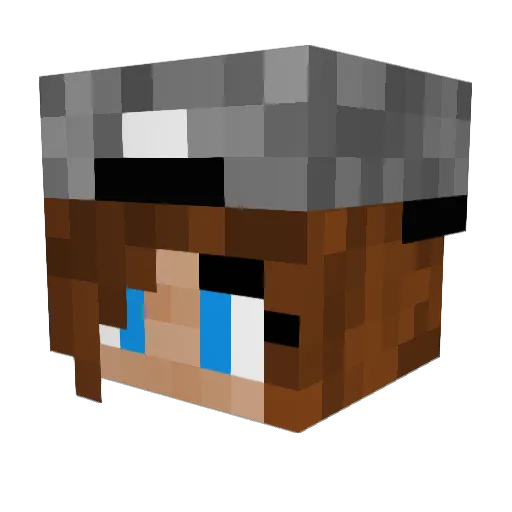 Fridia Minecraft avatar head, 3D render