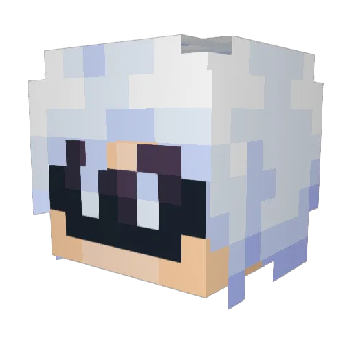 Friendlywerewolf Minecraft avatar head, 3D render