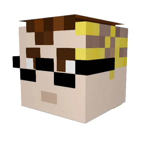 Fries025 Minecraft avatar head, 3D render