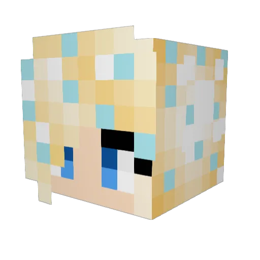 FrietFriet Minecraft avatar head, 3D render