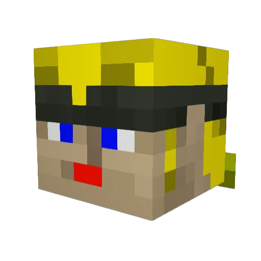 FrightWig Minecraft avatar head, 3D render
