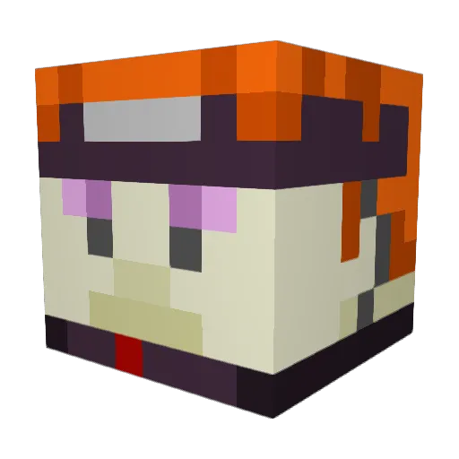 Friglo Minecraft avatar head, 3D render