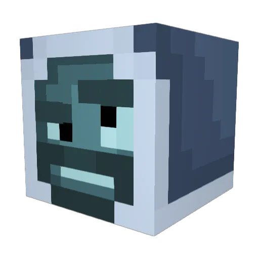 Friized Minecraft avatar head, 3D render