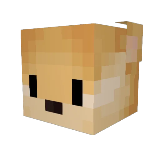 FrikiDog Minecraft avatar head, 3D render