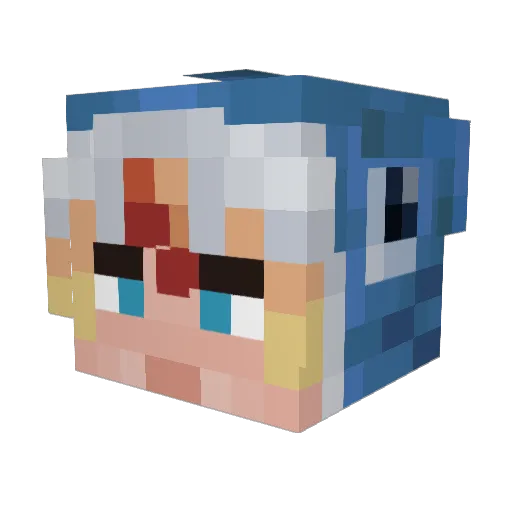 Frilen Minecraft avatar head, 3D render