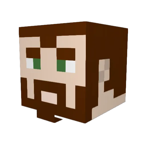 Frillis Minecraft avatar head, 3D render