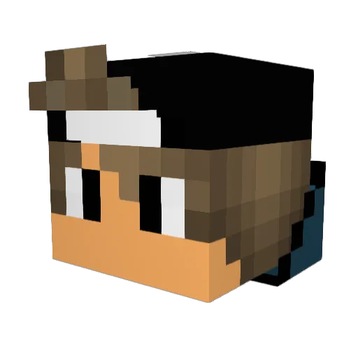Frimaster Minecraft avatar head, 3D render