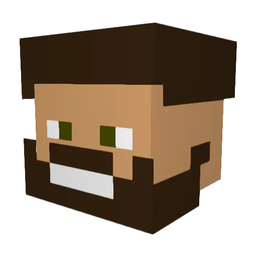 Frippen Minecraft avatar head, 3D render