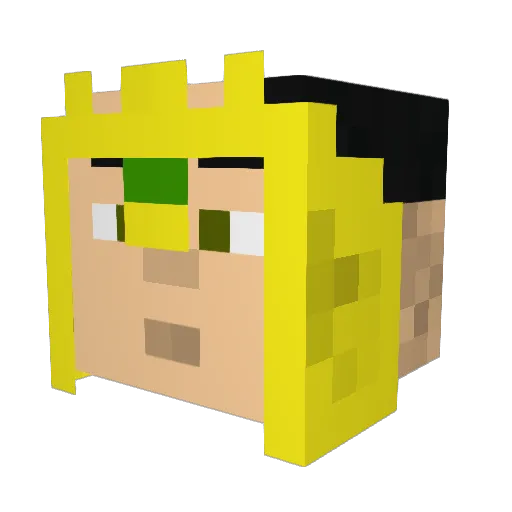 Frischy Minecraft avatar head, 3D render