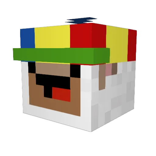 Fritolinek Minecraft avatar head, 3D render