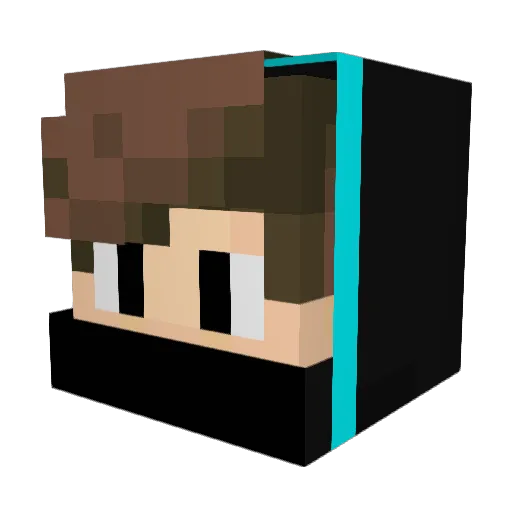 Fritte3 Minecraft avatar head, 3D render