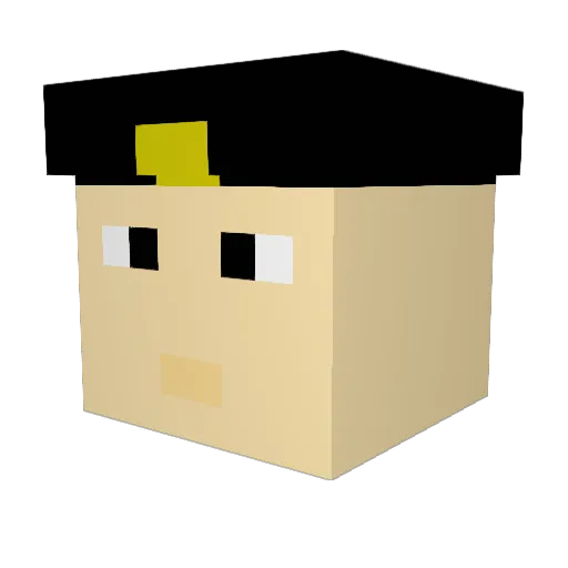Frituurke Minecraft avatar head, 3D render