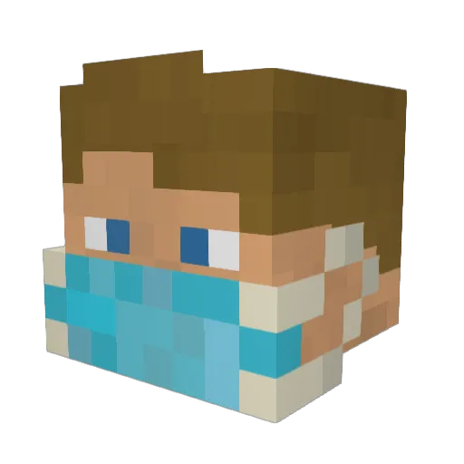 Fritze Minecraft avatar head, 3D render