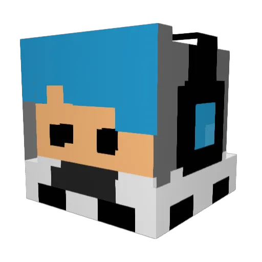 Fritziago Minecraft avatar head, 3D render