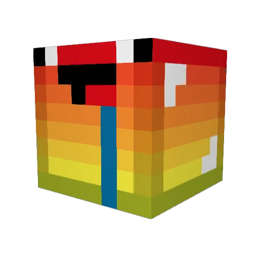 Fritznation Minecraft avatar head, 3D render