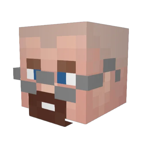 Frivv Minecraft avatar head, 3D render