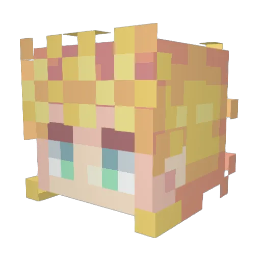 Friyouki Minecraft avatar head, 3D render