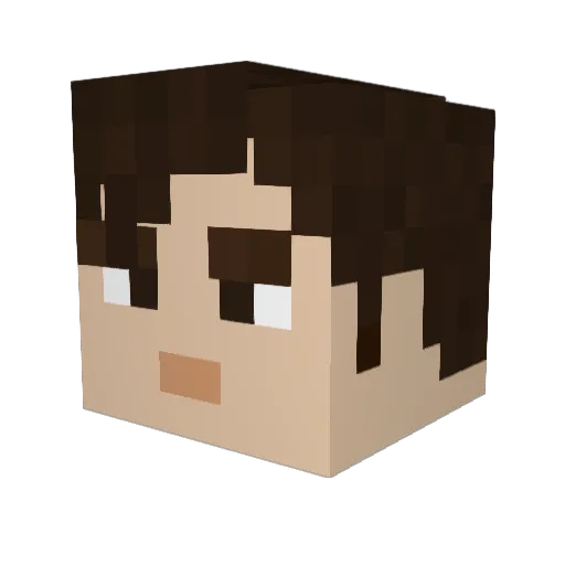 Frizzu Minecraft avatar head, 3D render