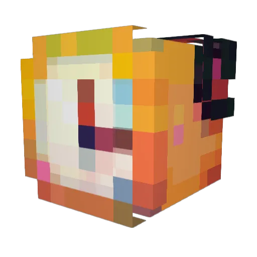 Frizzus Minecraft avatar head, 3D render