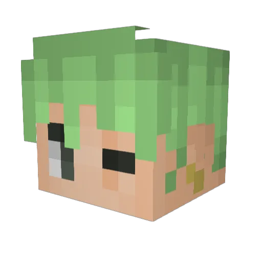 Fro3xy Minecraft avatar head, 3D render