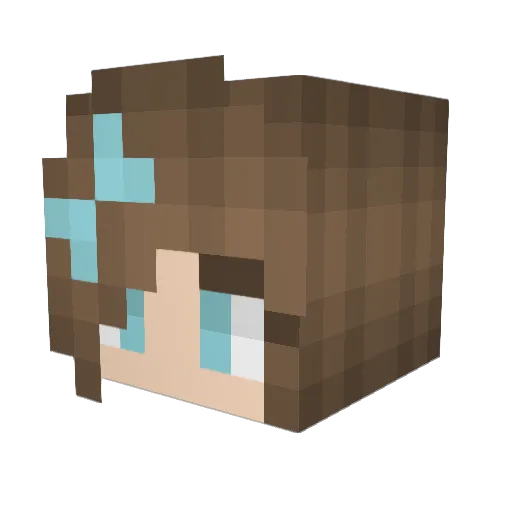Frobbymilk Minecraft avatar head, 3D render