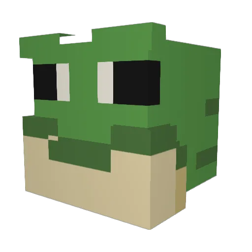 Froblike Minecraft avatar head, 3D render