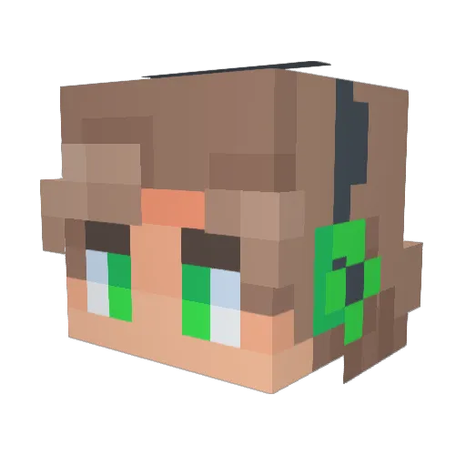 Frockio Minecraft avatar head, 3D render