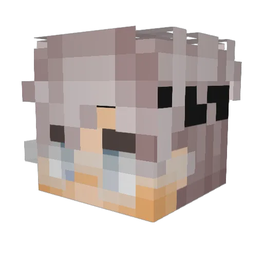 Frofessor Minecraft avatar head, 3D render