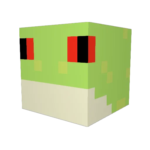 FrogToadOverlord Minecraft avatar head, 3D render