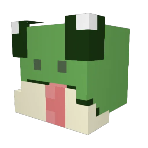 Frogerto Minecraft avatar head, 3D render
