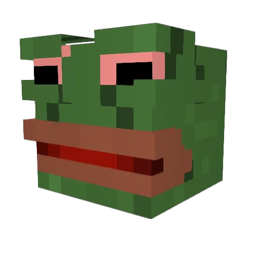 FrogginOut Minecraft avatar head, 3D render