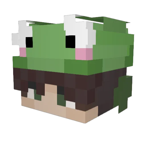 Froggonater Minecraft avatar head, 3D render